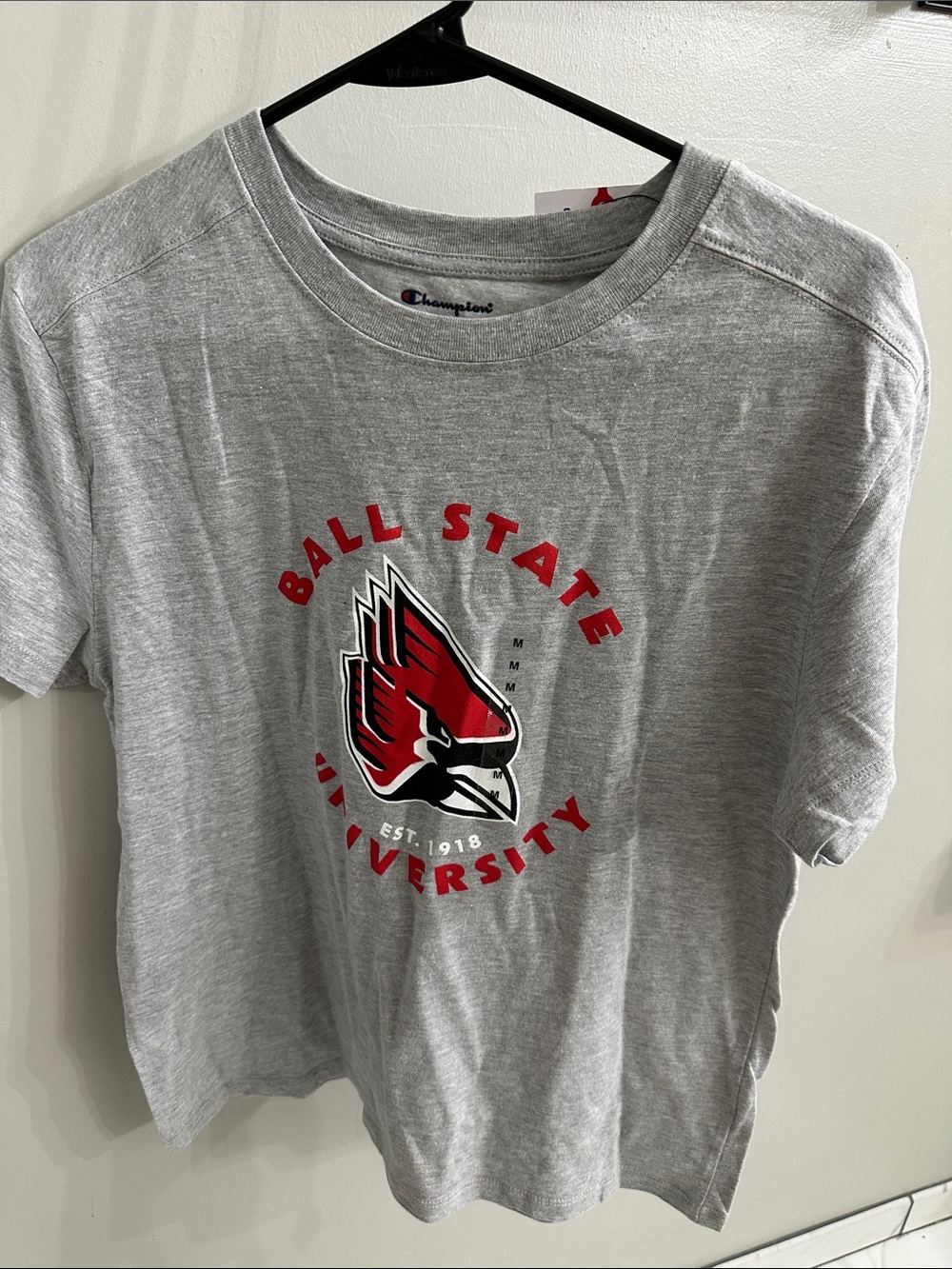 Champion Gray Ball State University Cardinal Graphic Tee
